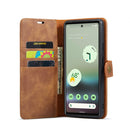 For Google Pixel 6A DG.MING Crazy Horse Texture Detachable Magnetic Leather Phone Case(Brown)