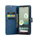 For Google Pixel 6A DG.MING Crazy Horse Texture Detachable Magnetic Leather Phone Case(Blue)