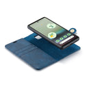 For Google Pixel 6A DG.MING Crazy Horse Texture Detachable Magnetic Leather Phone Case(Blue)