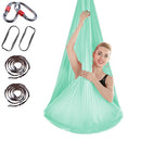 Indoor Anti-gravity Yoga Knot-free Aerial Yoga Hammock with Buckle / Extension Strap, Size: 400x280cm(Lake Green)