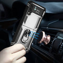 For Samsung Galaxy Z Flip4 Shockproof TPU + PC Protective Case with 360 Degree Rotating Holder(Silver)