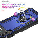 For Samsung Galaxy Z Flip4 Shockproof TPU + PC Protective Case with 360 Degree Rotating Holder(Blue)