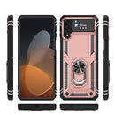 For Samsung Galaxy Z Flip4 Shockproof TPU + PC Protective Case with 360 Degree Rotating Holder(Rose Gold)