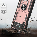 For Samsung Galaxy Z Flip4 Shockproof TPU + PC Protective Case with 360 Degree Rotating Holder(Rose Gold)