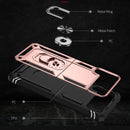 For Samsung Galaxy Z Flip4 Shockproof TPU + PC Protective Case with 360 Degree Rotating Holder(Rose Gold)