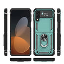 For Samsung Galaxy Z Flip4 Shockproof TPU + PC Protective Case with 360 Degree Rotating Holder(Dark Green)