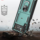 For Samsung Galaxy Z Flip4 Shockproof TPU + PC Protective Case with 360 Degree Rotating Holder(Dark Green)