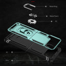 For Samsung Galaxy Z Flip4 Shockproof TPU + PC Protective Case with 360 Degree Rotating Holder(Dark Green)