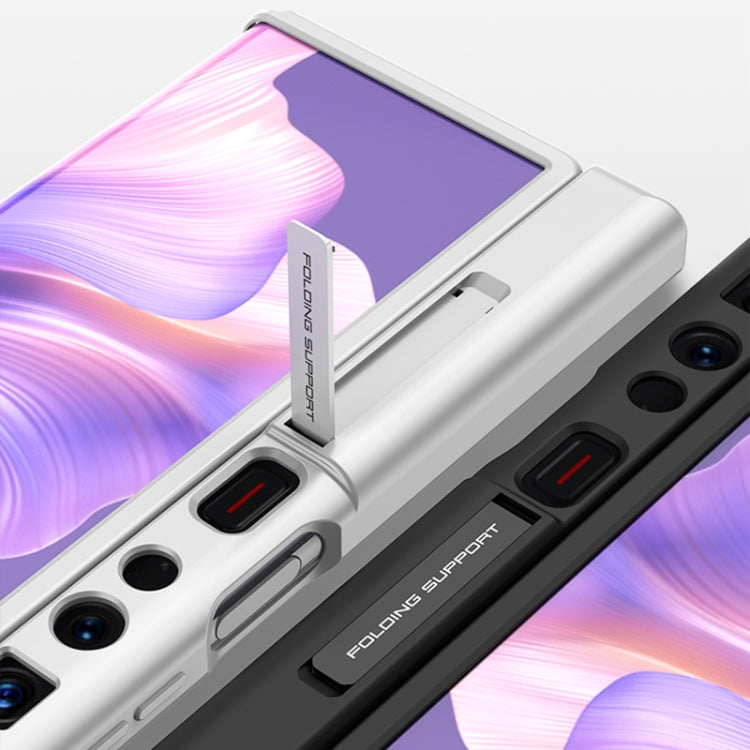For Huawei Mate Xs 2 GKK Skin Feel Folding Full Coverage Phone Case with Holder(Silver)