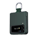 For Samsung Galaxy Z Flip4 Skin Feel Folding Phone Case with Drawstring Key Chain(Green)