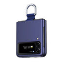 For Samsung Galaxy Z Flip4 Skin Feel Folding Phone Case with Drawstring Key Chain(Blue)