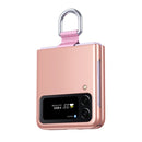 For Samsung Galaxy Z Flip4 Skin Feel Folding Phone Case with Drawstring Key Chain(Rose Gold)