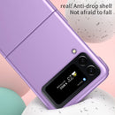For Samsung Galaxy Z Flip4 Skin Feel Folding Phone Case with Drawstring Key Chain(Blue)