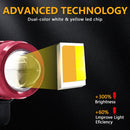 S7 Motorcycle Rearview Mirror LED Strobe Spotlight(Red)