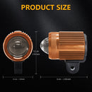 S7 Motorcycle Rearview Mirror LED Strobe Spotlight(Gold)