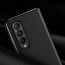 For Samsung Galaxy Z Fold4 Lychee Texture PU Card Slot Leather Case with Holder(Black)