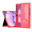 For Huawei Mate Xs 2 Side Frame Stick Leather Magnetic Phone Case(Cross Texture Red)