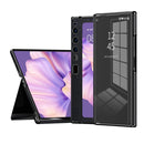 For Huawei Mate Xs 2 Side Frame Stick Leather Magnetic Phone Case(Cross Texture Black)