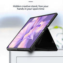 For Huawei Mate Xs 2 Side Frame Stick Leather Magnetic Phone Case(Cross Texture Purple)