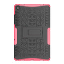 For Lenovo Tab M10 Plus 10.6 3rd Gen 2022 Tire Texture TPU+PC Shockproof Case with Holder(Pink)