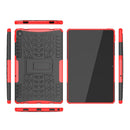 For Lenovo Tab M10 Plus 10.6 3rd Gen 2022 Tire Texture TPU+PC Shockproof Case with Holder(Red)