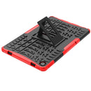 For Lenovo Tab M10 Plus 10.6 3rd Gen 2022 Tire Texture TPU+PC Shockproof Case with Holder(Red)