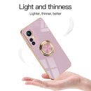 For Xiaomi 12 Lite 6D Electroplating Full Coverage Silicone Phone Case with Magnetic Ring Holder(Grey)