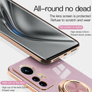 For Xiaomi 12 Lite 6D Electroplating Full Coverage Silicone Phone Case with Magnetic Ring Holder(Light Purple)