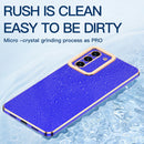 For Samsung Galaxy S21 Ultra 5G Pupil Shadow Electroplating Shockproof Protective Phone Case(Blue)