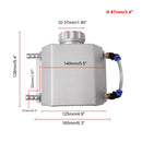 FST009-BK Aluminum Radiator Coolant Overflow Bottle Recovery Water Tank Reservoir (Silver)