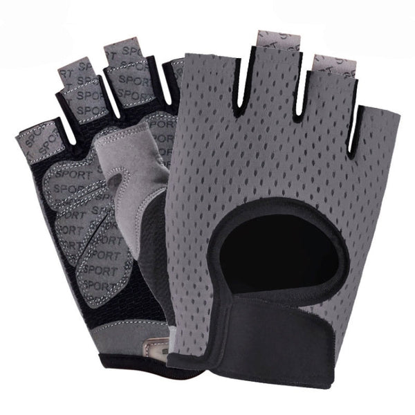 Outdoor Half-finger Cycling Fitness Non-slip Breathable Thin Sports Gloves, Size:M(Grey)