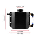 FST009-BK Aluminum Radiator Coolant Overflow Bottle Recovery Water Tank Reservoir, Capacity: 1L