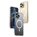 For iPhone 14 Pro MagSafe Magnetic Metal Frame Frosted Phone Case(Black)