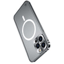 For iPhone 14 Pro MagSafe Magnetic Metal Frame Frosted Phone Case(Black)