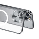 For iPhone 14 Pro MagSafe Magnetic Metal Frame Frosted Phone Case(Black)