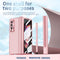 For Samsung Galaxy Z Fold3 5G Electroplating Hinged Folding Phone Case with S Pen Fold Edtion(Pink)