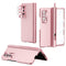 For Samsung Galaxy Z Fold3 5G Electroplating Hinged Folding Phone Case with S Pen Fold Edtion(Pink)