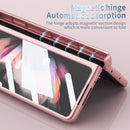 For Samsung Galaxy Z Fold3 5G Electroplating Hinged Folding Phone Case with S Pen Fold Edtion(Pink)