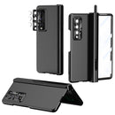 For Samsung Galaxy Z Fold3 5G Electroplating Hinged Folding Phone Case with S Pen Fold Edtion(Black)