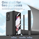 For Samsung Galaxy Z Fold3 5G Electroplating Hinged Folding Phone Case with S Pen Fold Edtion(Black)
