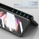 For Samsung Galaxy Z Fold3 5G Electroplating Hinged Folding Phone Case with S Pen Fold Edtion(Black)