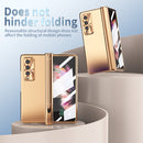 For Samsung Galaxy Z Fold3 5G Electroplating Hinged Folding Phone Case with S Pen Fold Edtion(Gold)