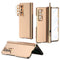 For Samsung Galaxy Z Fold3 5G Electroplating Hinged Folding Phone Case with S Pen Fold Edtion(Gold)