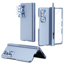 For Samsung Galaxy Z Fold3 5G Electroplating Hinged Folding Phone Case with S Pen Fold Edtion(Blue)