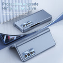 For Samsung Galaxy Z Fold3 5G Electroplating Hinged Folding Phone Case with S Pen Fold Edtion(Blue)