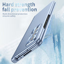 For Samsung Galaxy Z Fold3 5G Electroplating Hinged Folding Phone Case with S Pen Fold Edtion(Blue)