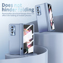 For Samsung Galaxy Z Fold3 5G Electroplating Hinged Folding Phone Case with S Pen Fold Edtion(Blue)