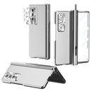 For Samsung Galaxy Z Fold3 5G Electroplating Hinged Folding Phone Case with S Pen Fold Edtion(Silver)