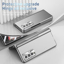 For Samsung Galaxy Z Fold3 5G Electroplating Hinged Folding Phone Case with S Pen Fold Edtion(Silver)