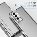 For Samsung Galaxy Z Fold3 5G Electroplating Hinged Folding Phone Case with S Pen Fold Edtion(Silver)